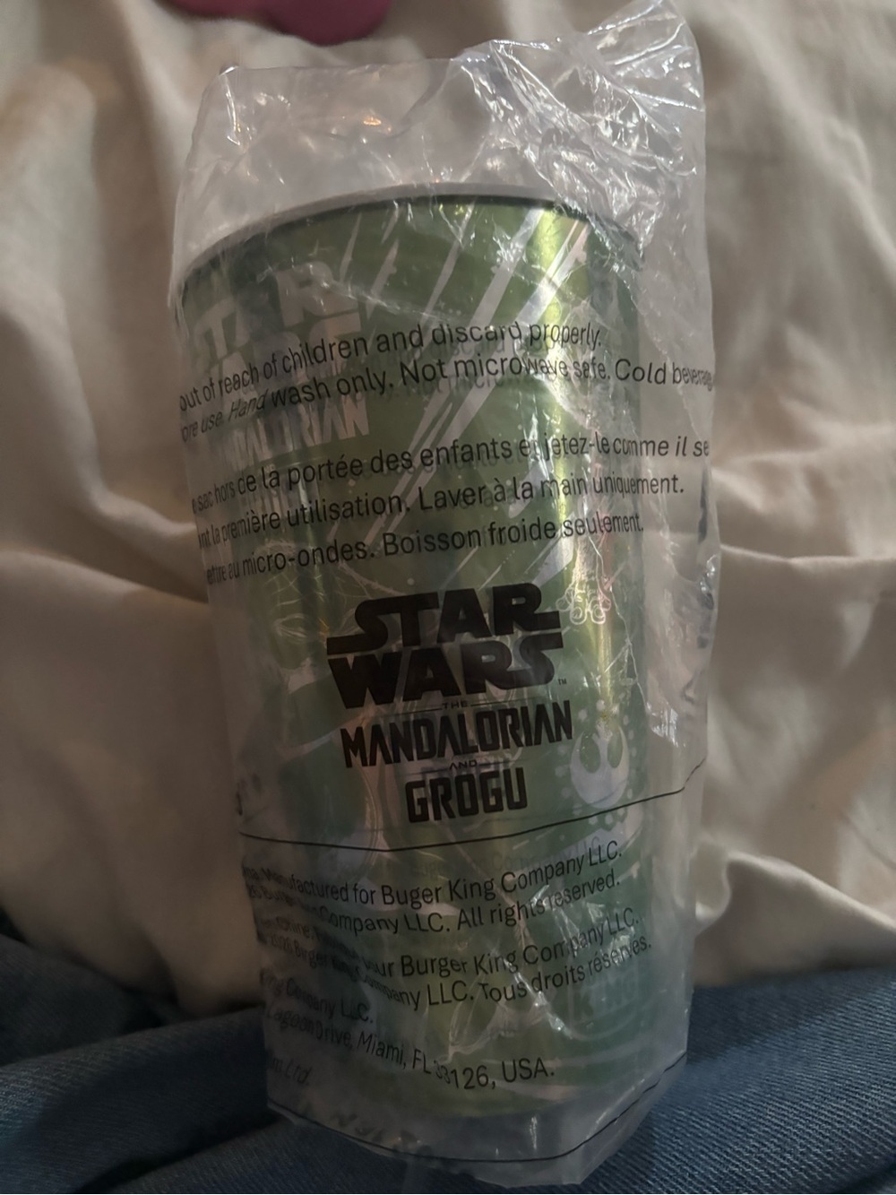Star Wars The Mandalorian Grogu Promotional Cup - Metallic Green